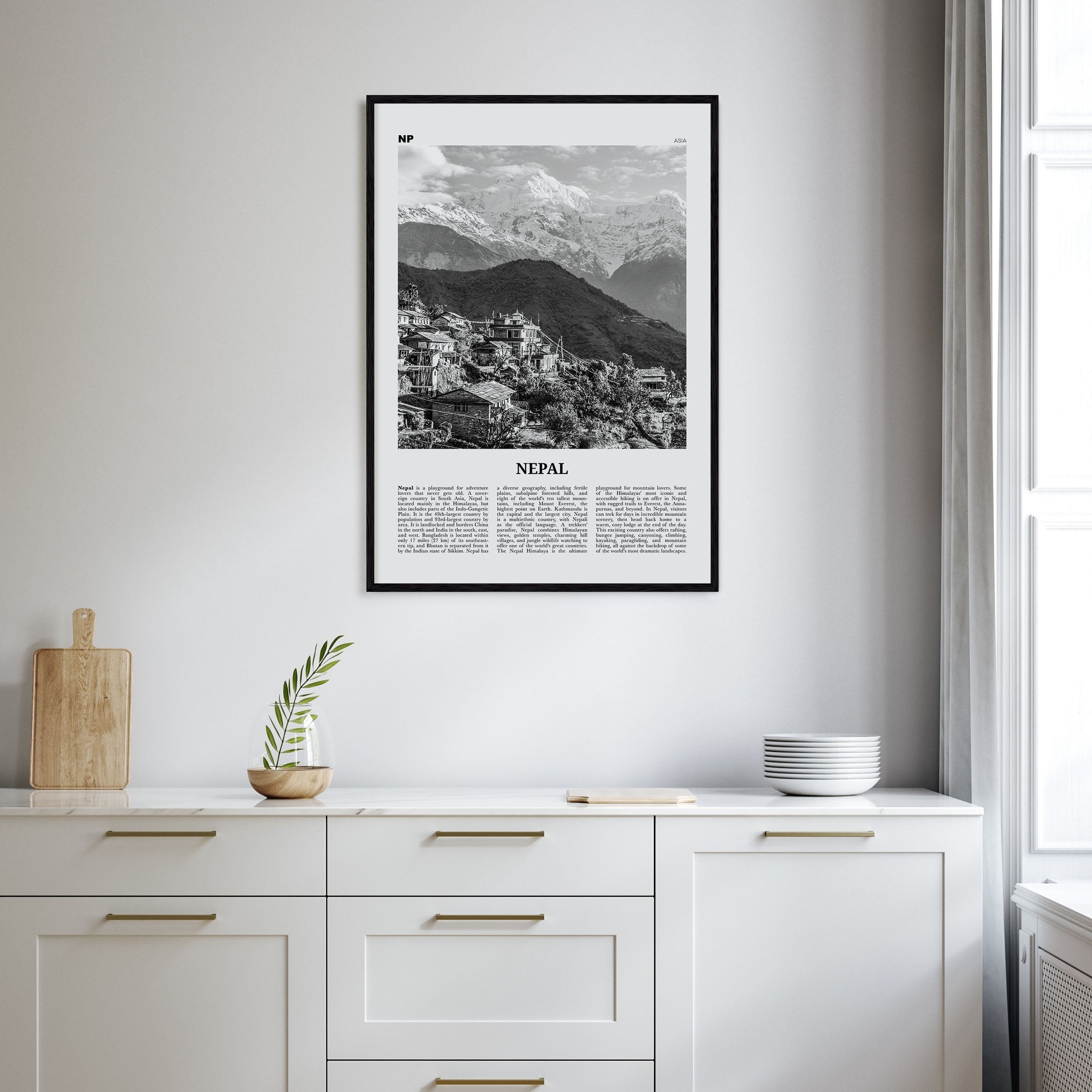 Nepal Travel B&W No 1 Poster