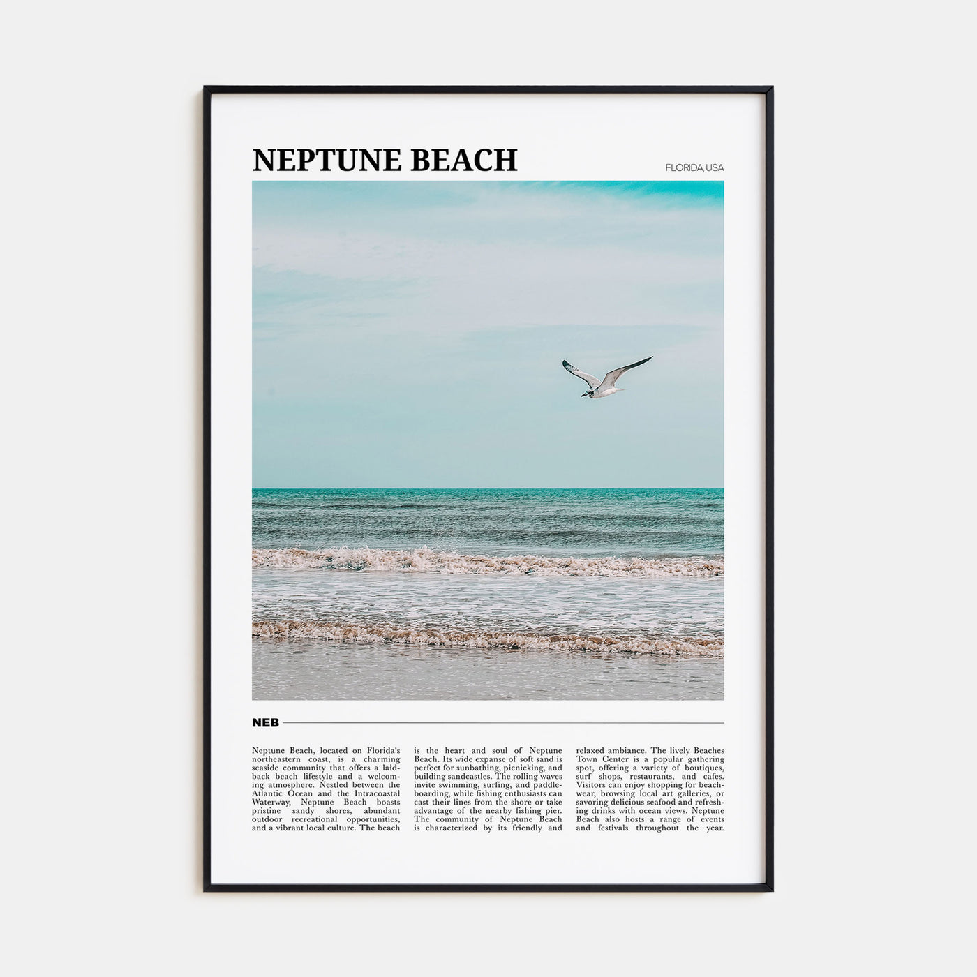Neptune Beach Travel Color Poster