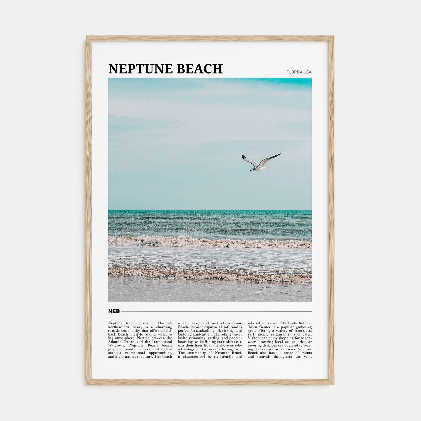 Neptune Beach Travel Color Poster