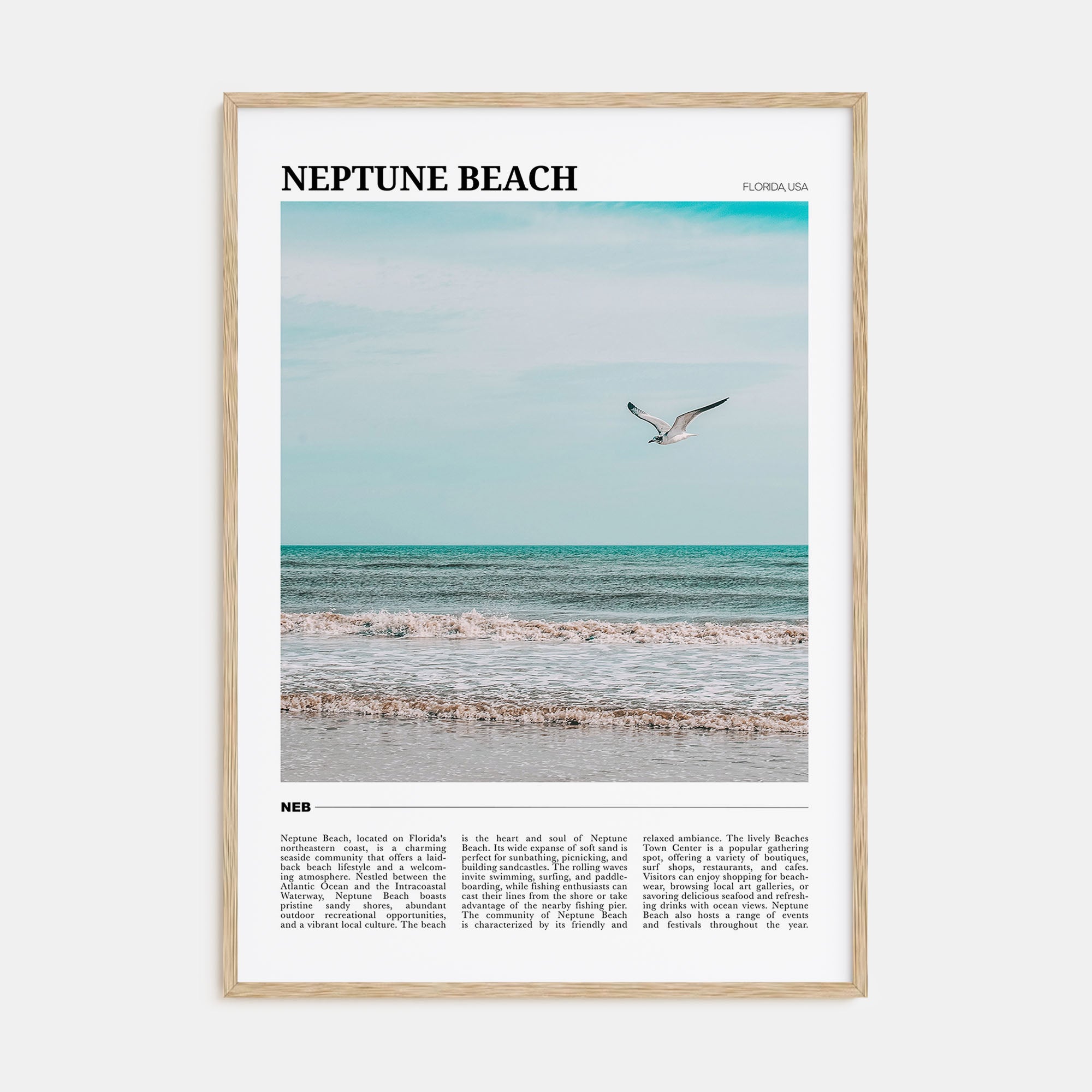 Neptune Beach Travel Color Poster