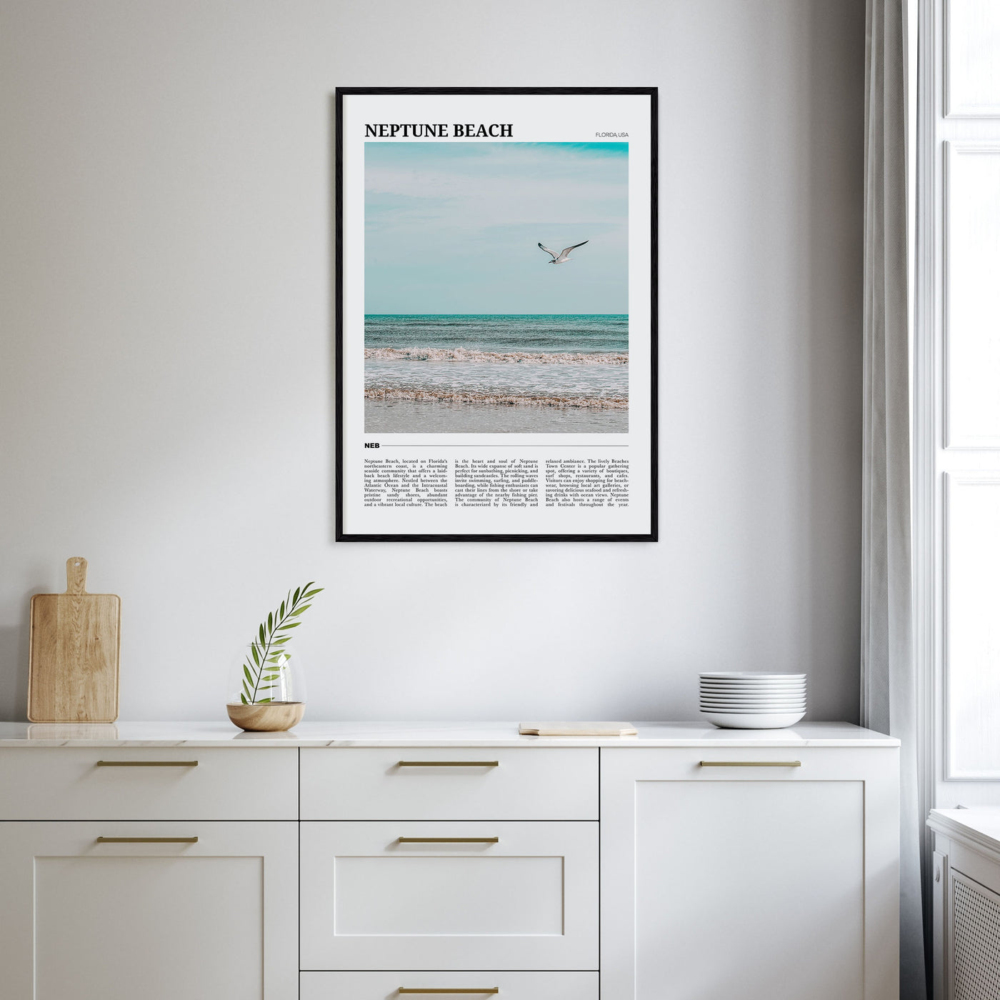 Neptune Beach Travel Color Poster
