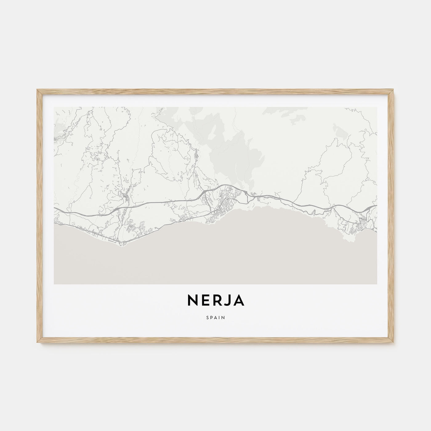 Nerja Map Landscape Poster