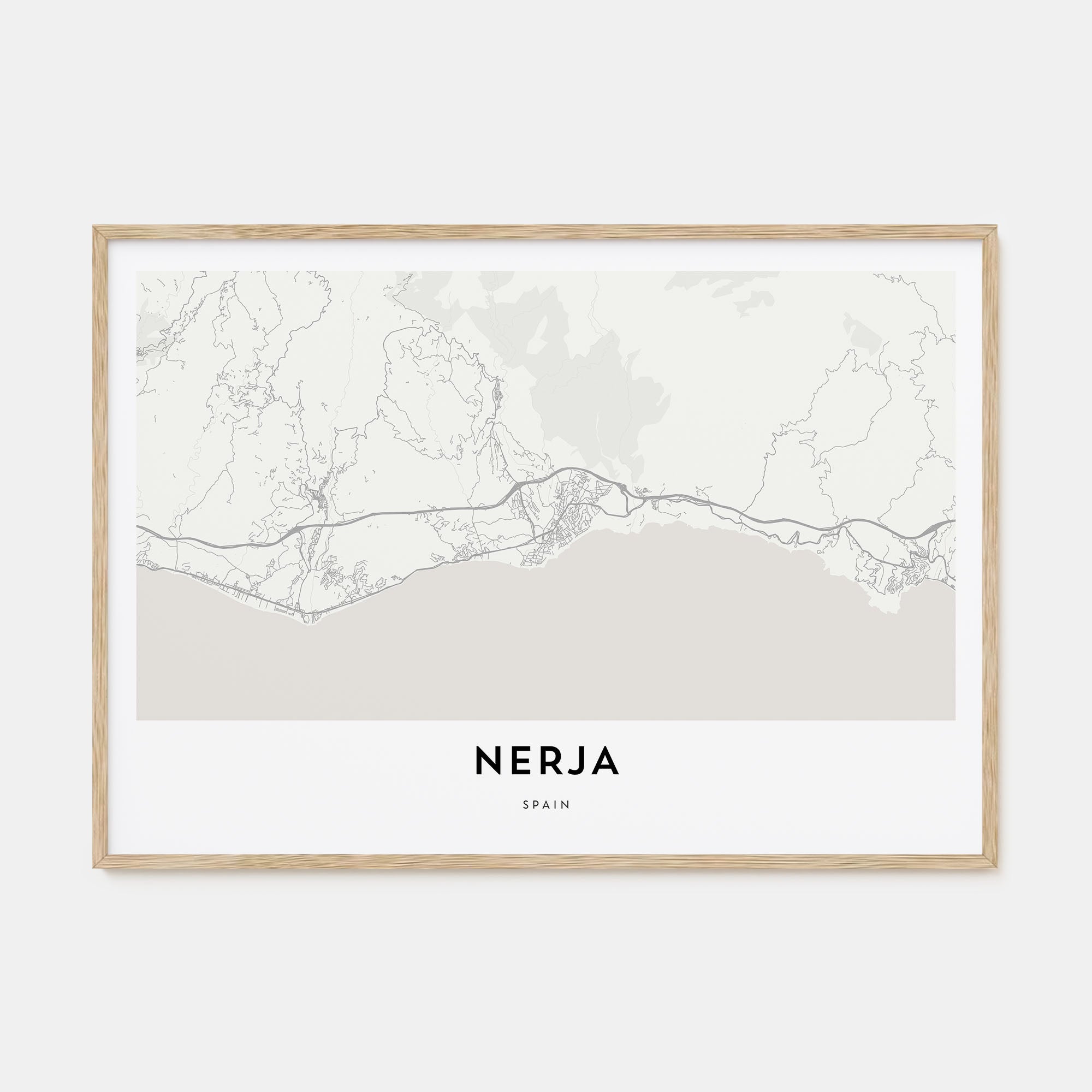 Nerja Map Landscape Poster