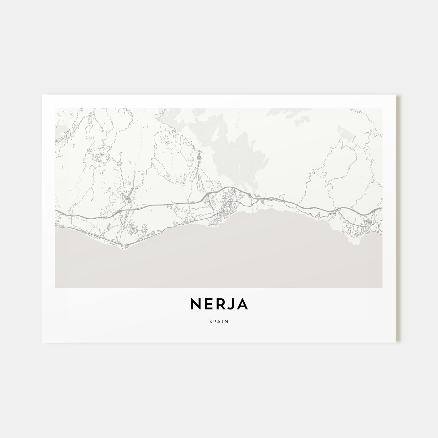 Nerja Map Landscape Poster