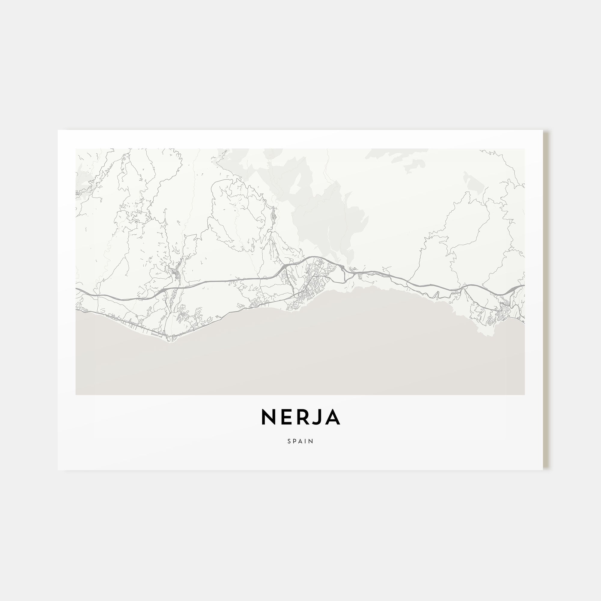 Nerja Map Landscape Poster