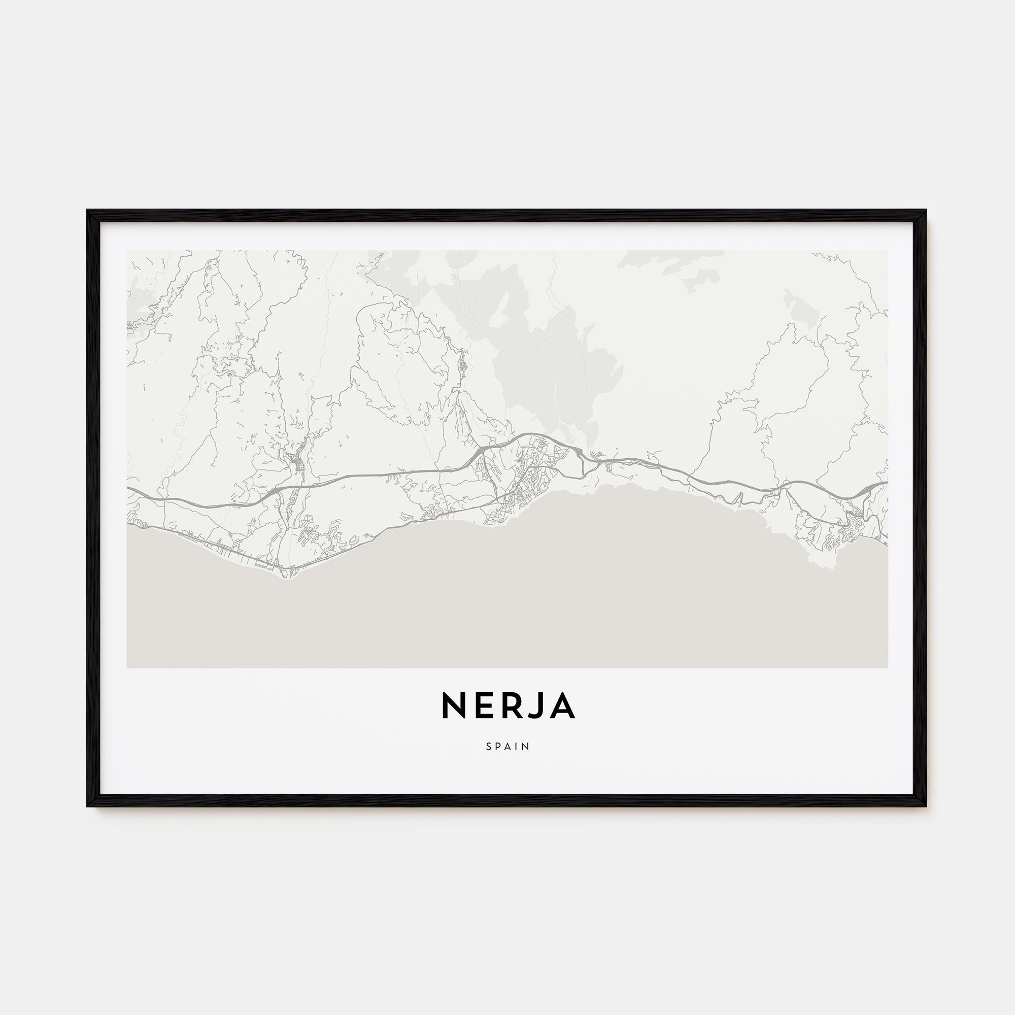 Nerja Map Landscape Poster