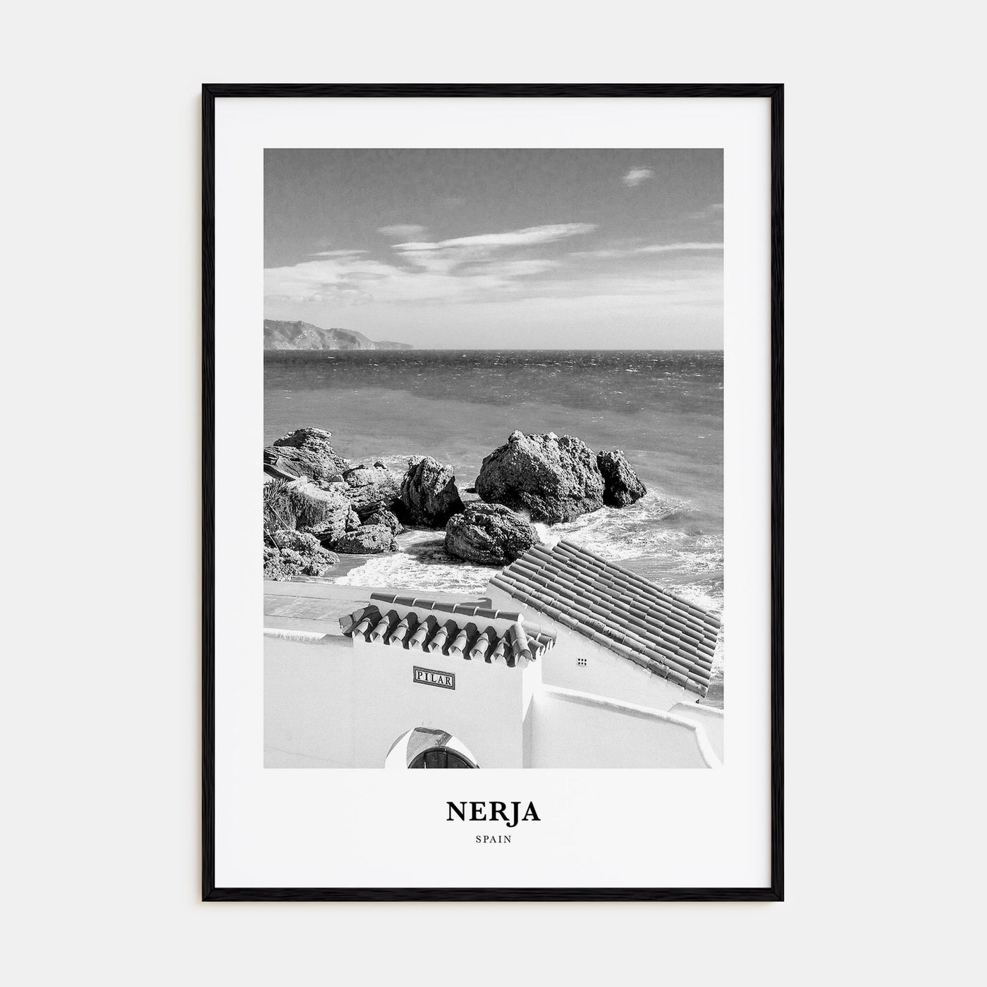 Nerja Portrait B&W Poster