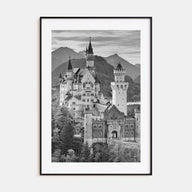 Neuschwanstein Castle Photo B&W Poster
