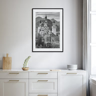 Neuschwanstein Castle Photo B&W Poster