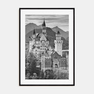 Neuschwanstein Castle Photo B&W Poster