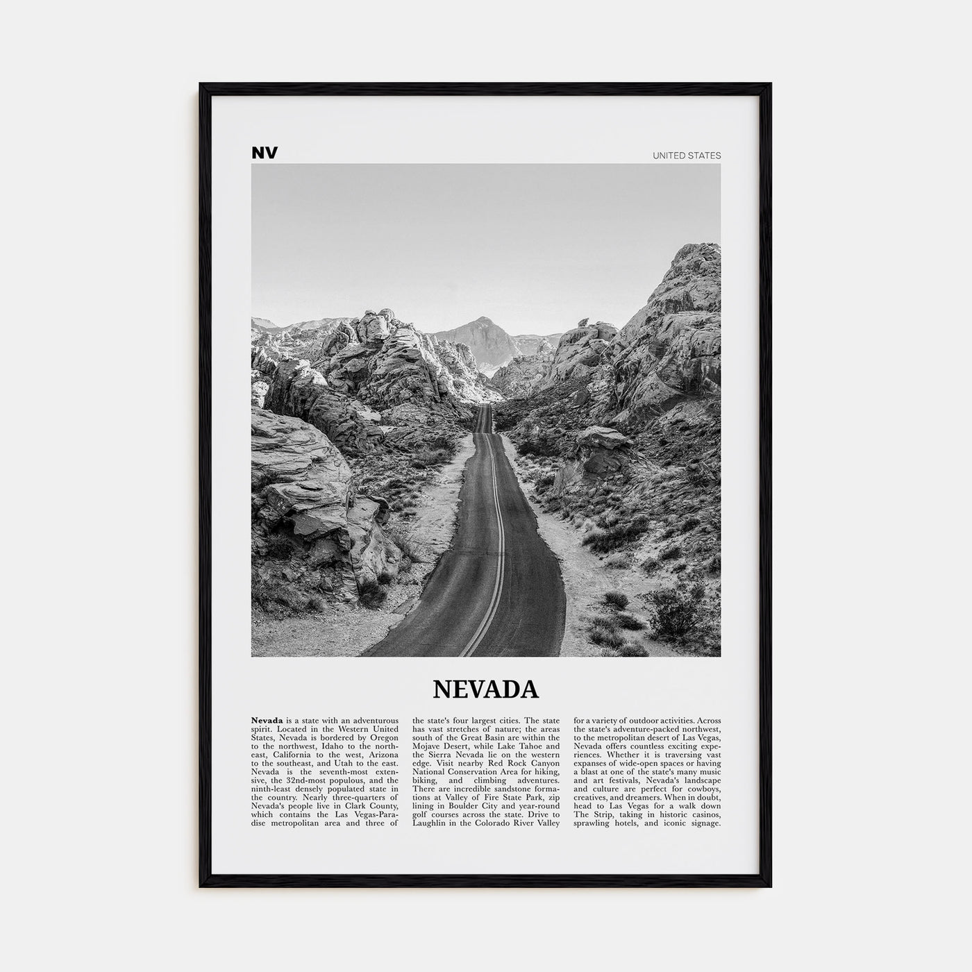 Nevada Travel B&W No 1 Poster