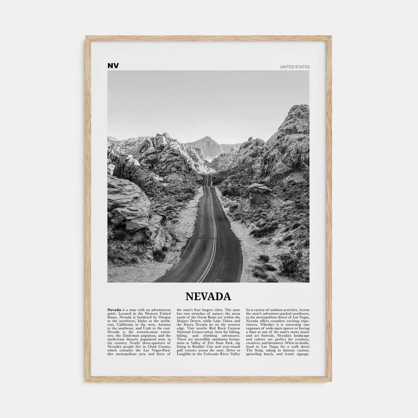 Nevada Travel B&W No 1 Poster