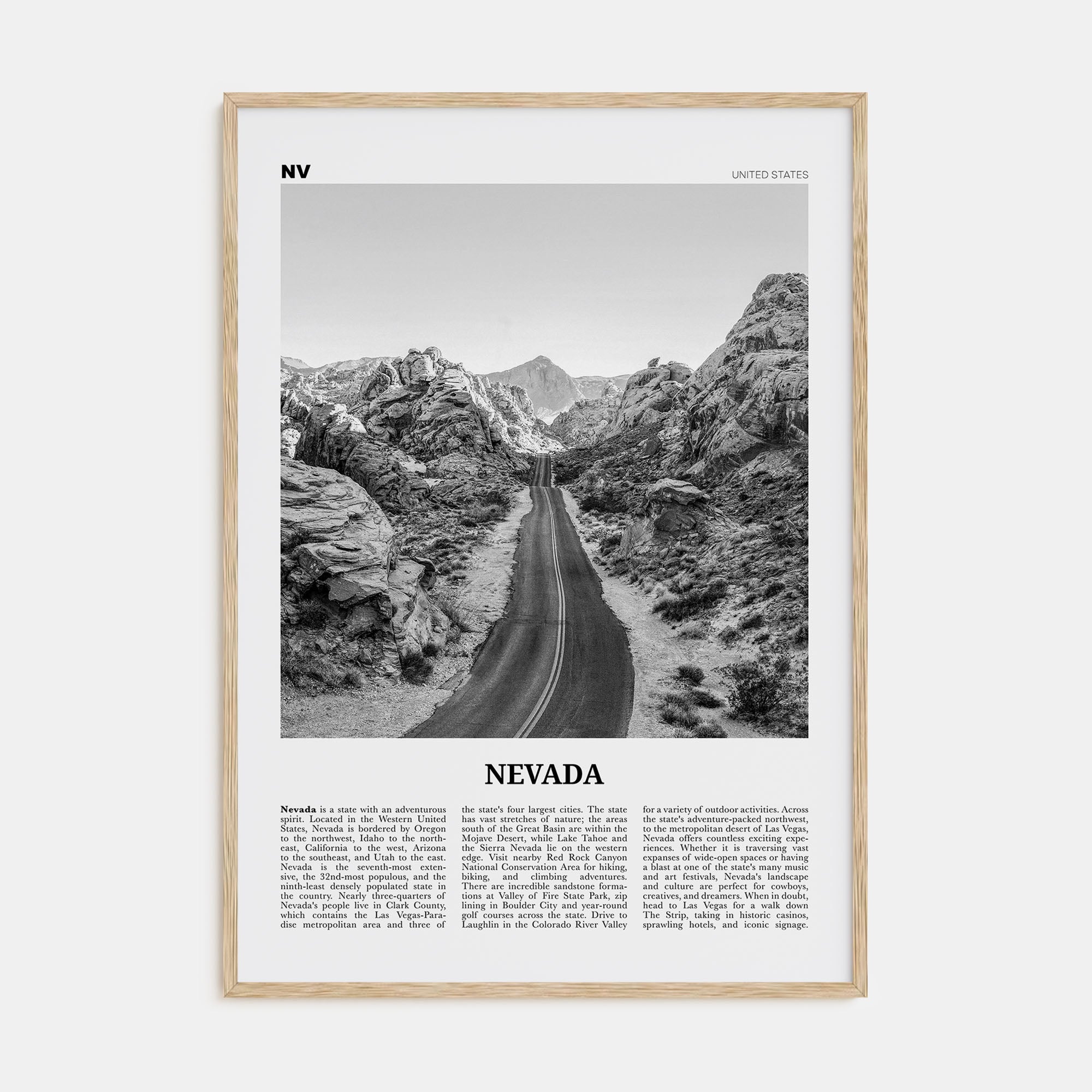 Nevada Travel B&W No 1 Poster