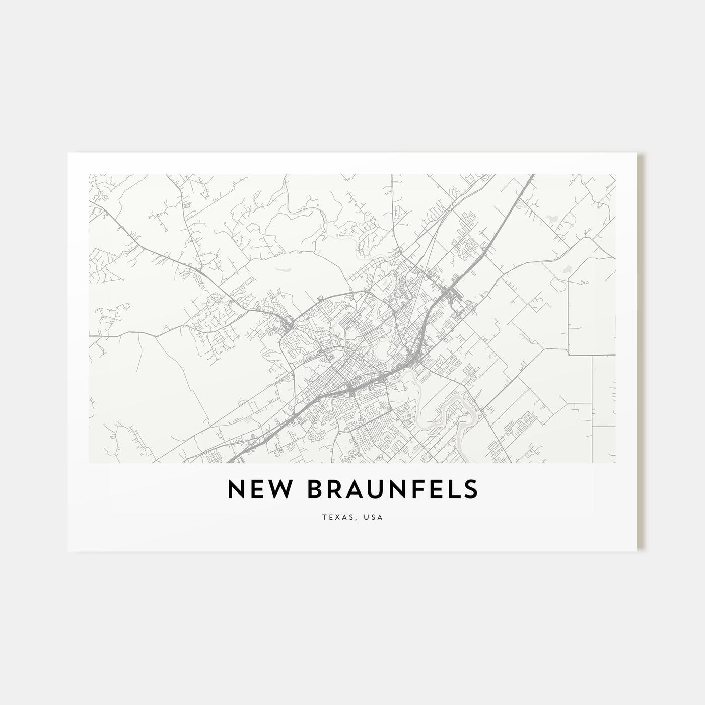 New Braunfels Map Landscape Poster