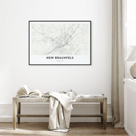 New Braunfels Map Landscape Poster