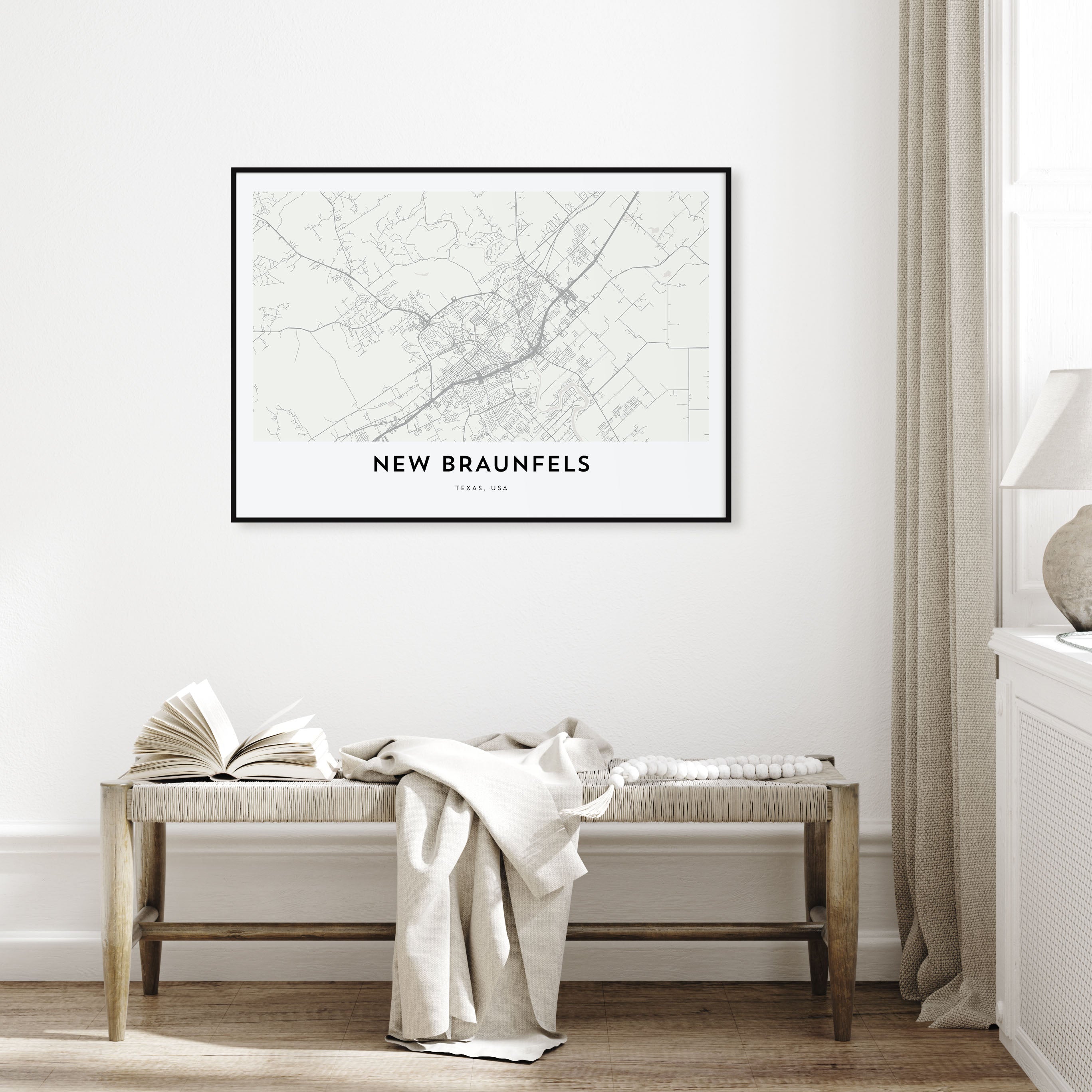 New Braunfels Map Landscape Poster