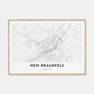 New Braunfels Map Landscape Poster