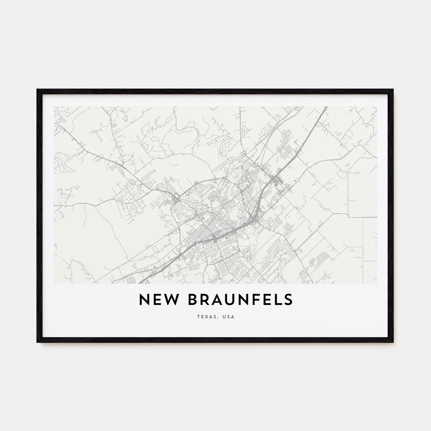 New Braunfels Map Landscape Poster