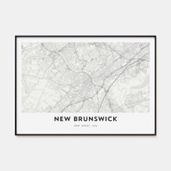 New Brunswick Map Landscape Poster