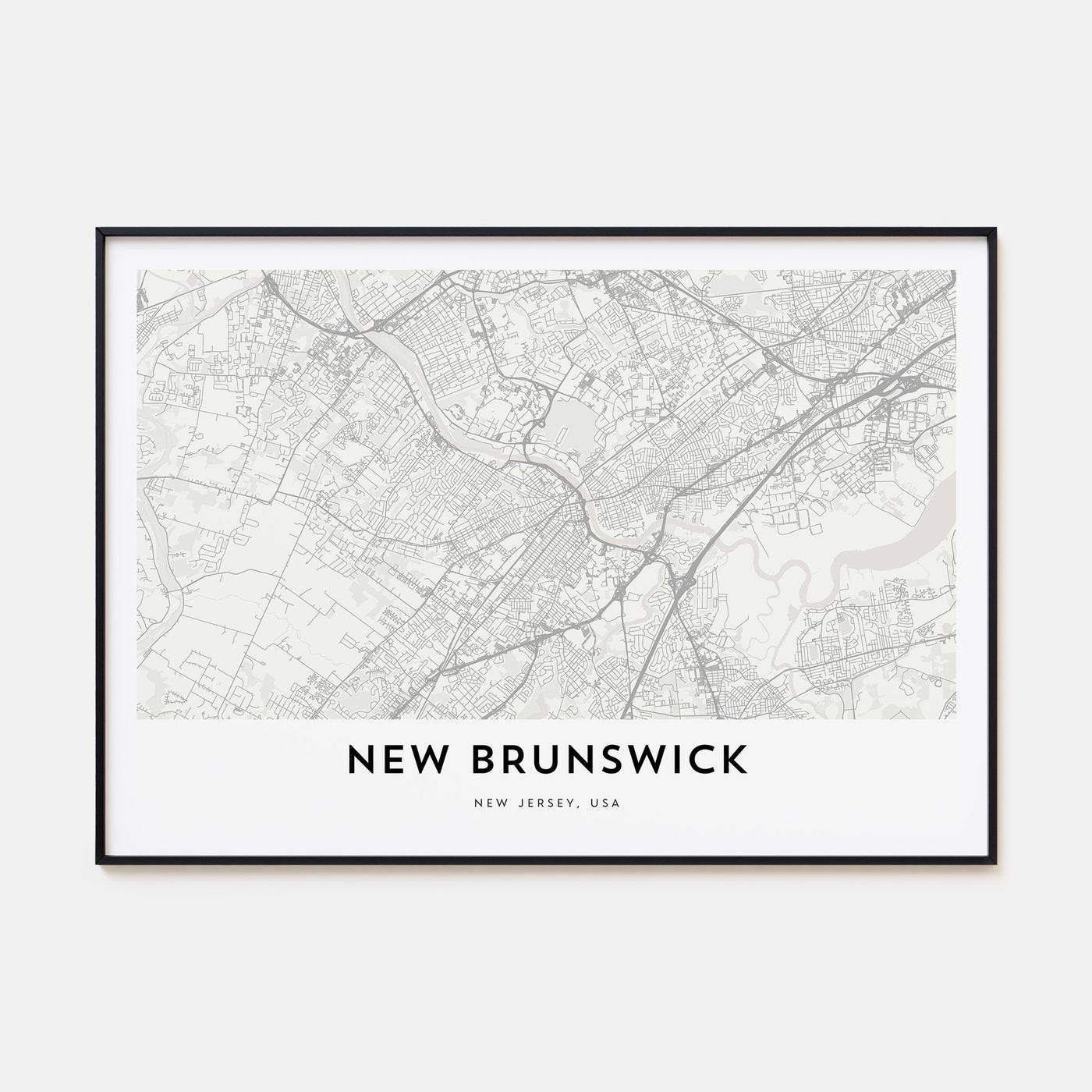 New Brunswick Map Landscape Poster