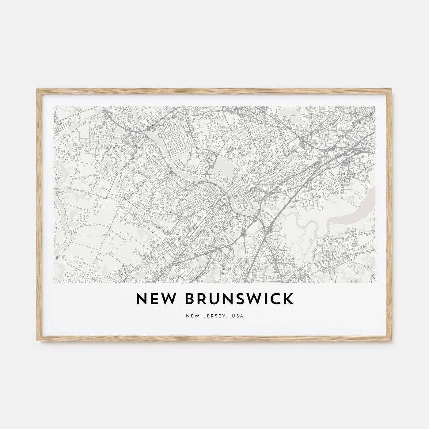 New Brunswick Map Landscape Poster