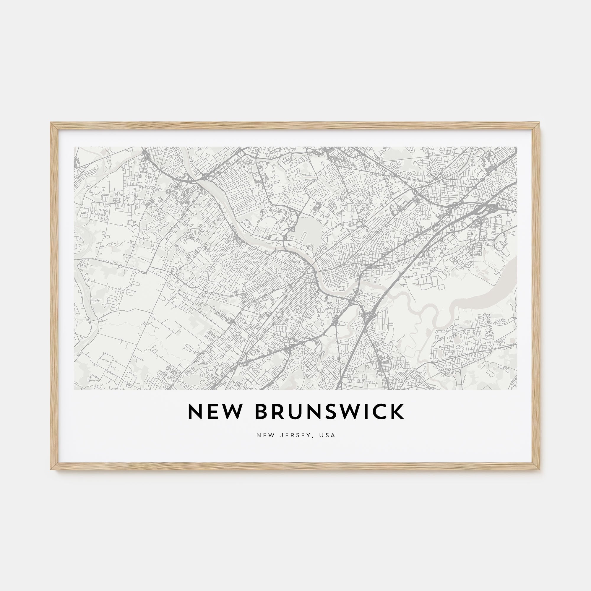 New Brunswick Map Landscape Poster