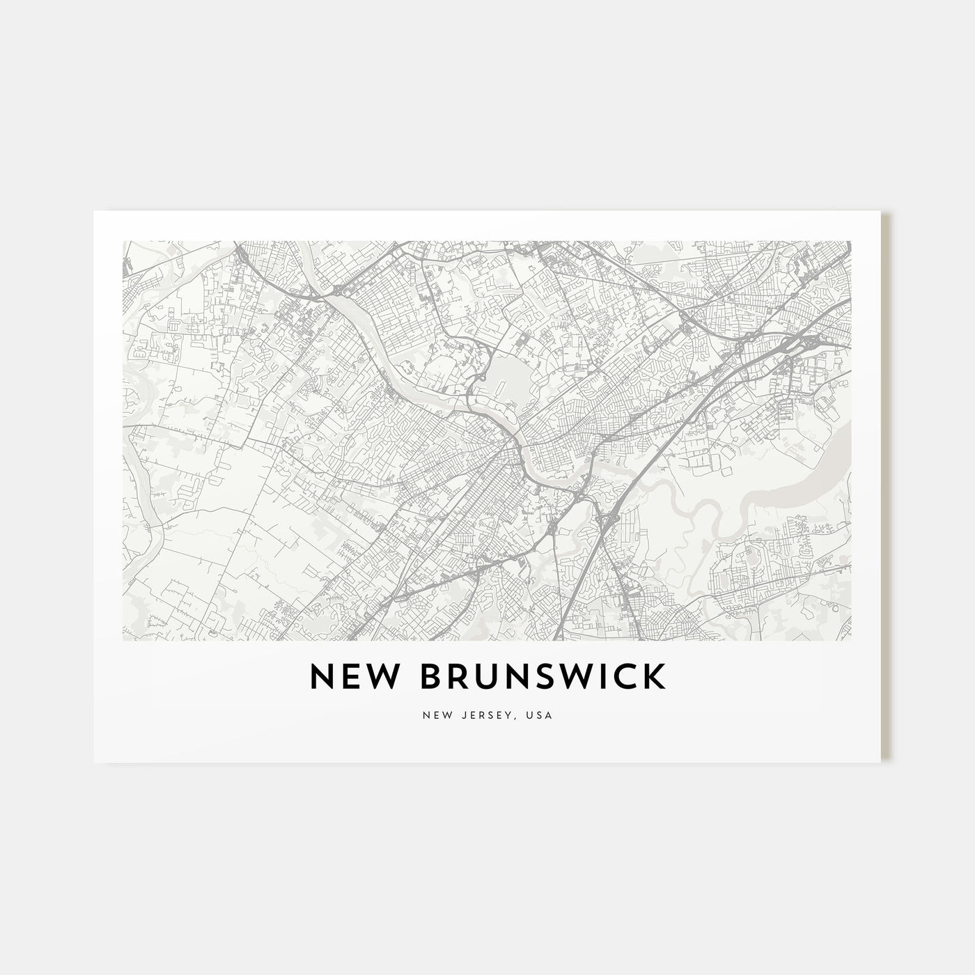 New Brunswick Map Landscape Poster
