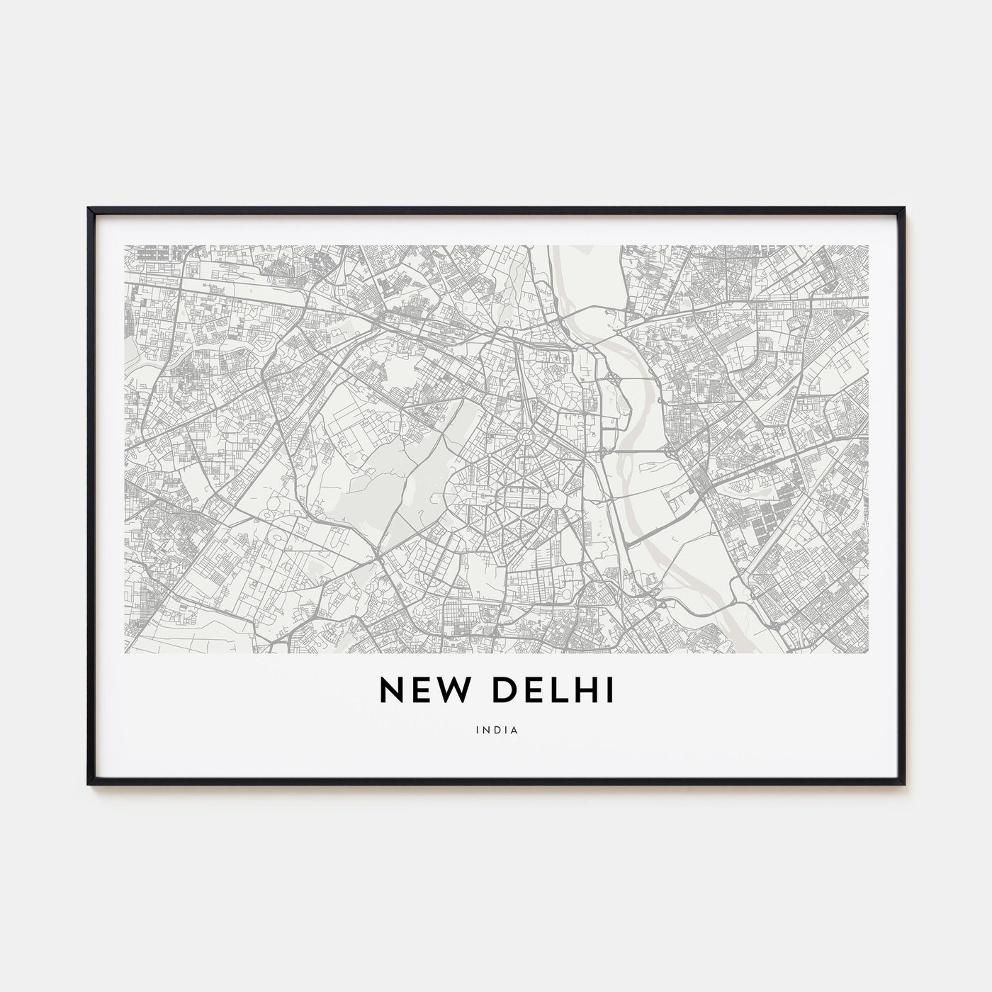 New Delhi Map Landscape Poster