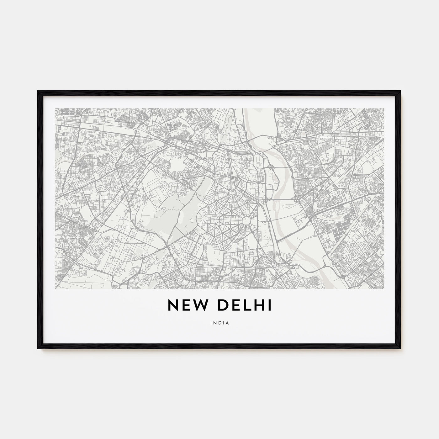 New Delhi Map Landscape Poster