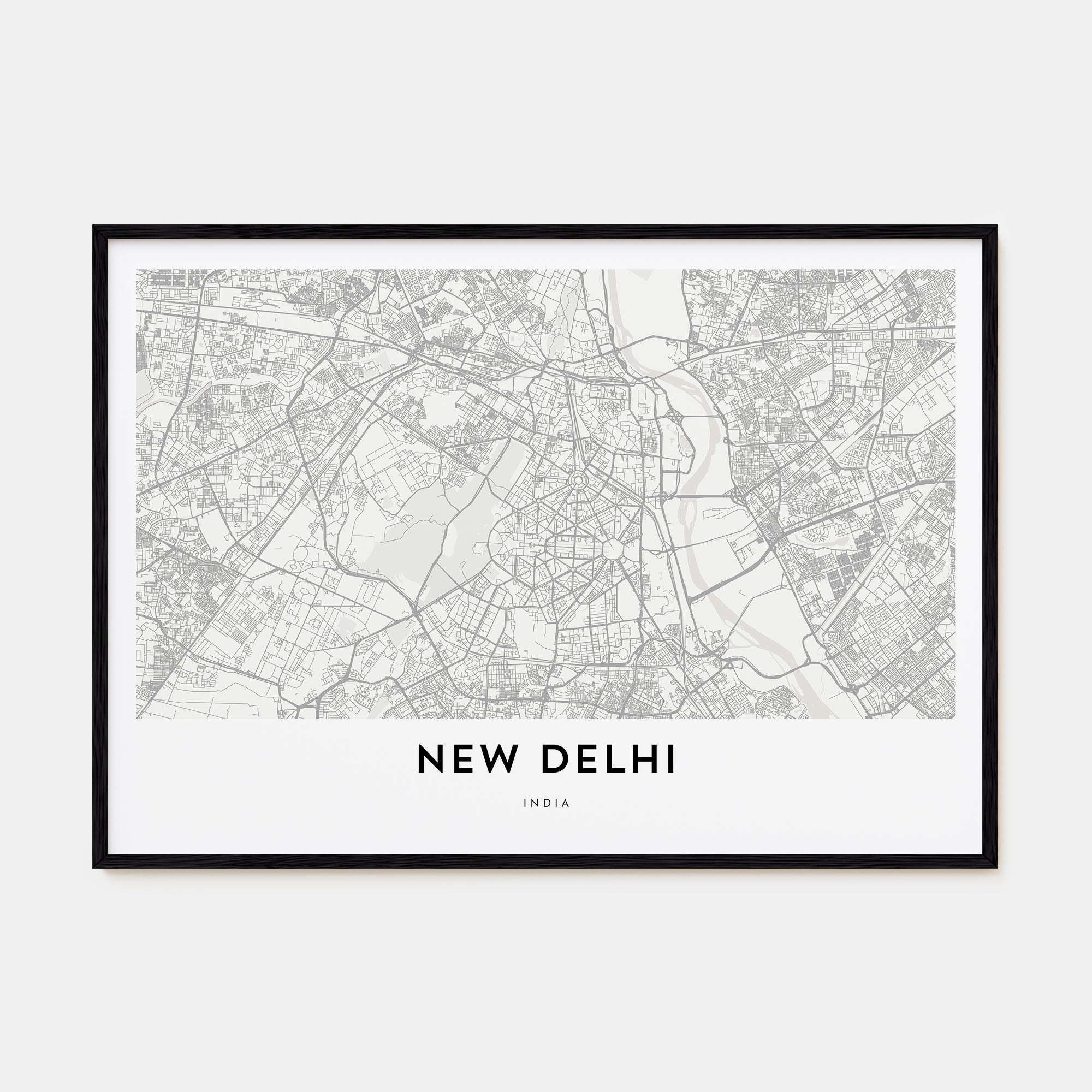 New Delhi Map Landscape Poster