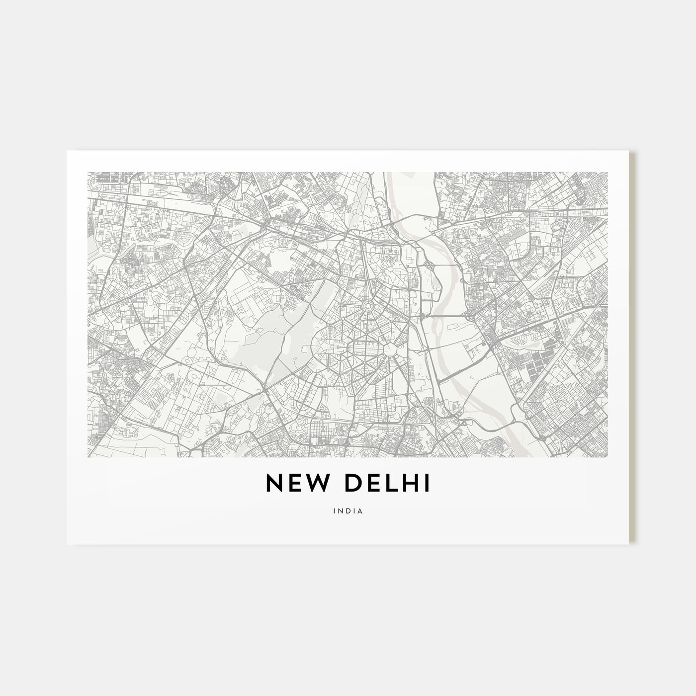 New Delhi Map Landscape Poster