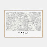 New Delhi Map Landscape Poster