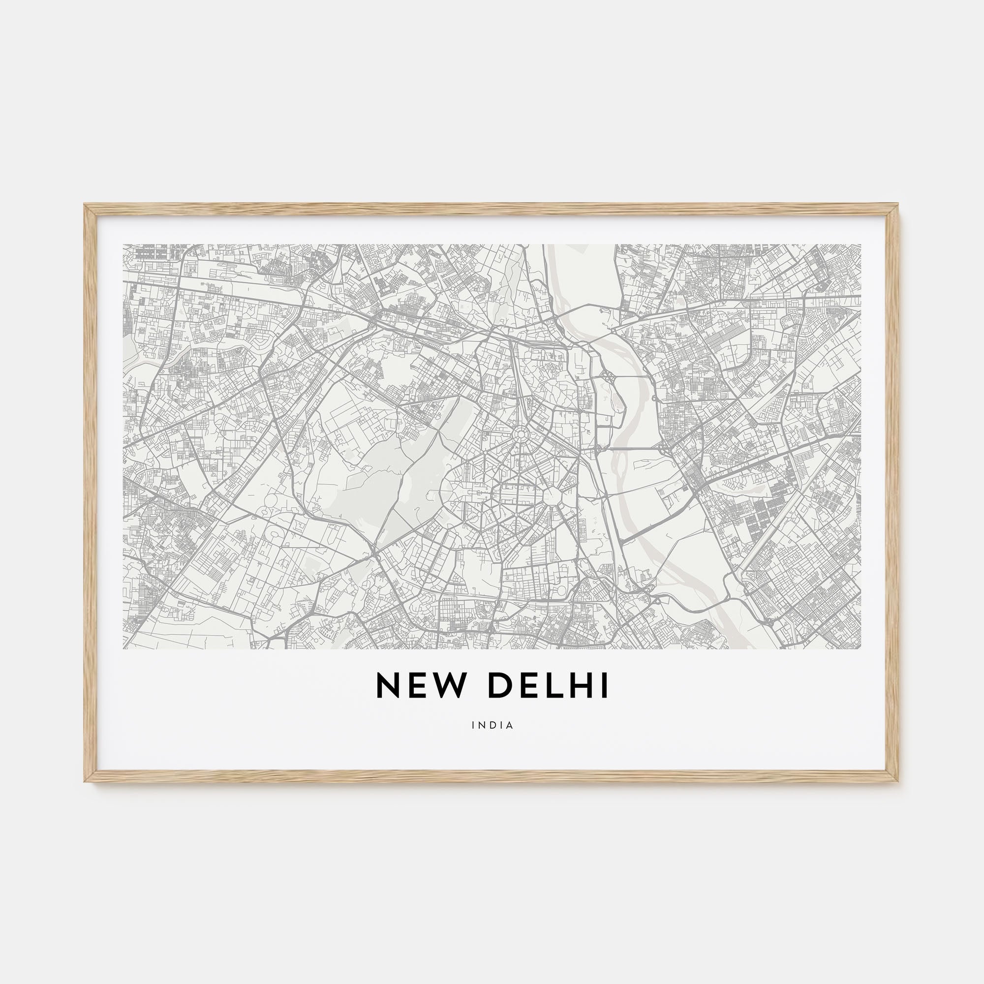 New Delhi Map Landscape Poster