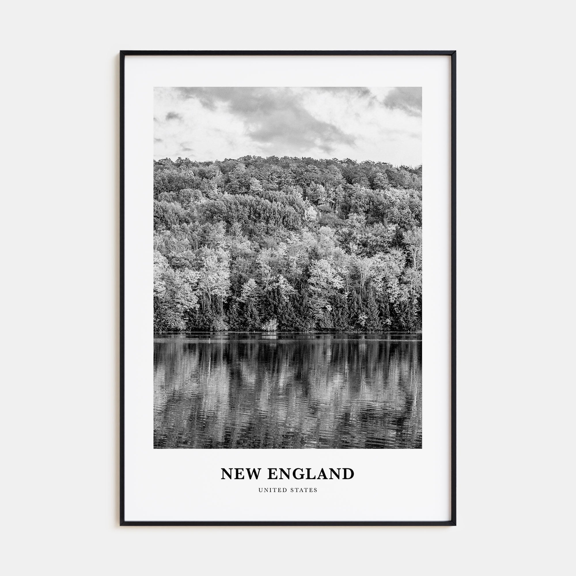 New England Portrait B&W Poster