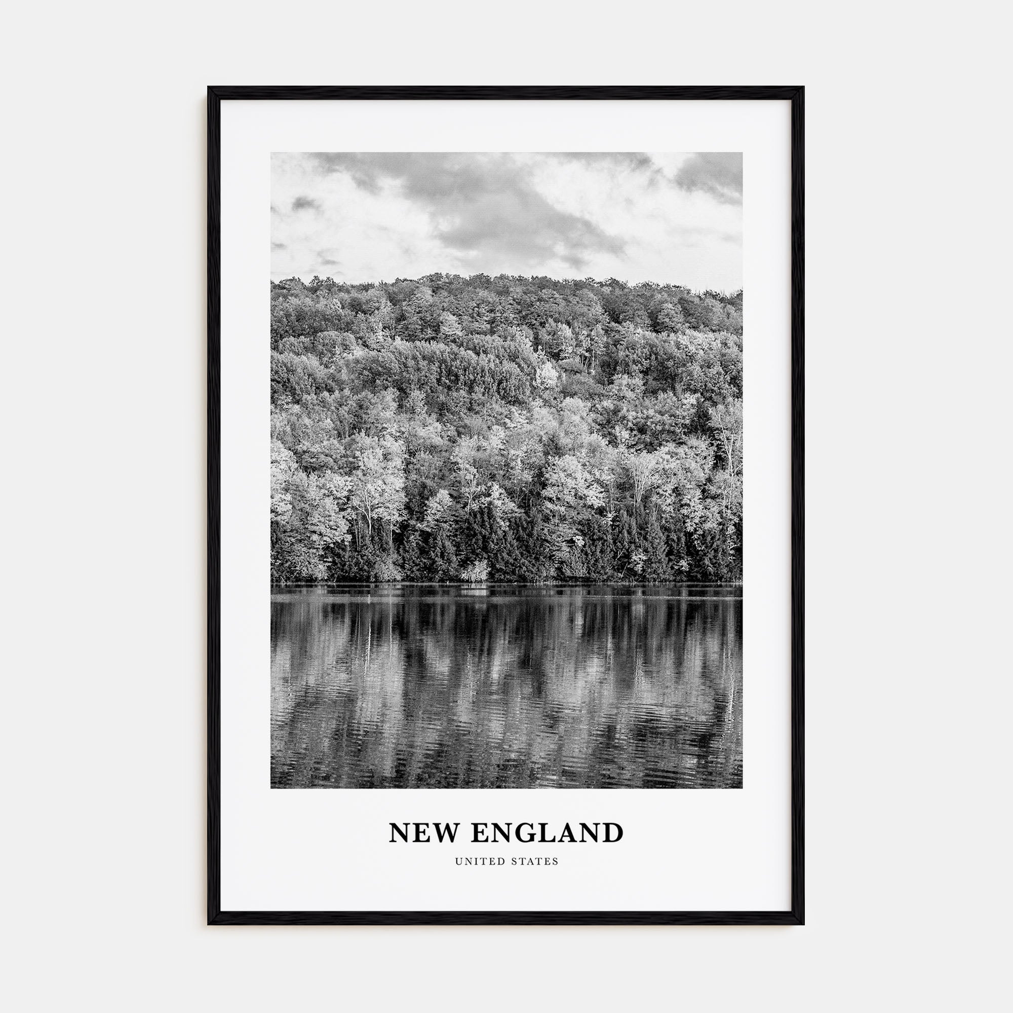 New England Portrait B&W Poster