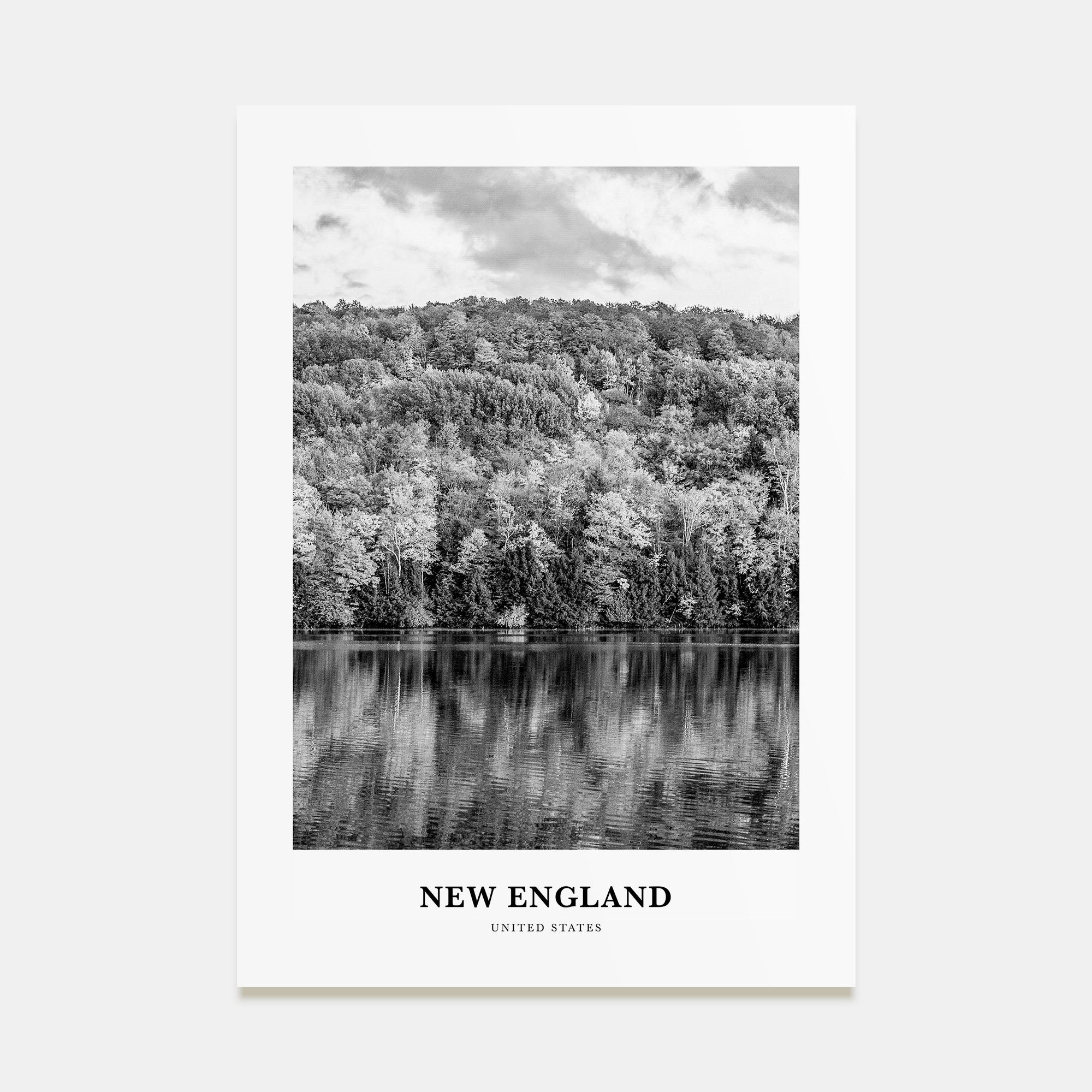 New England Portrait B&W Poster