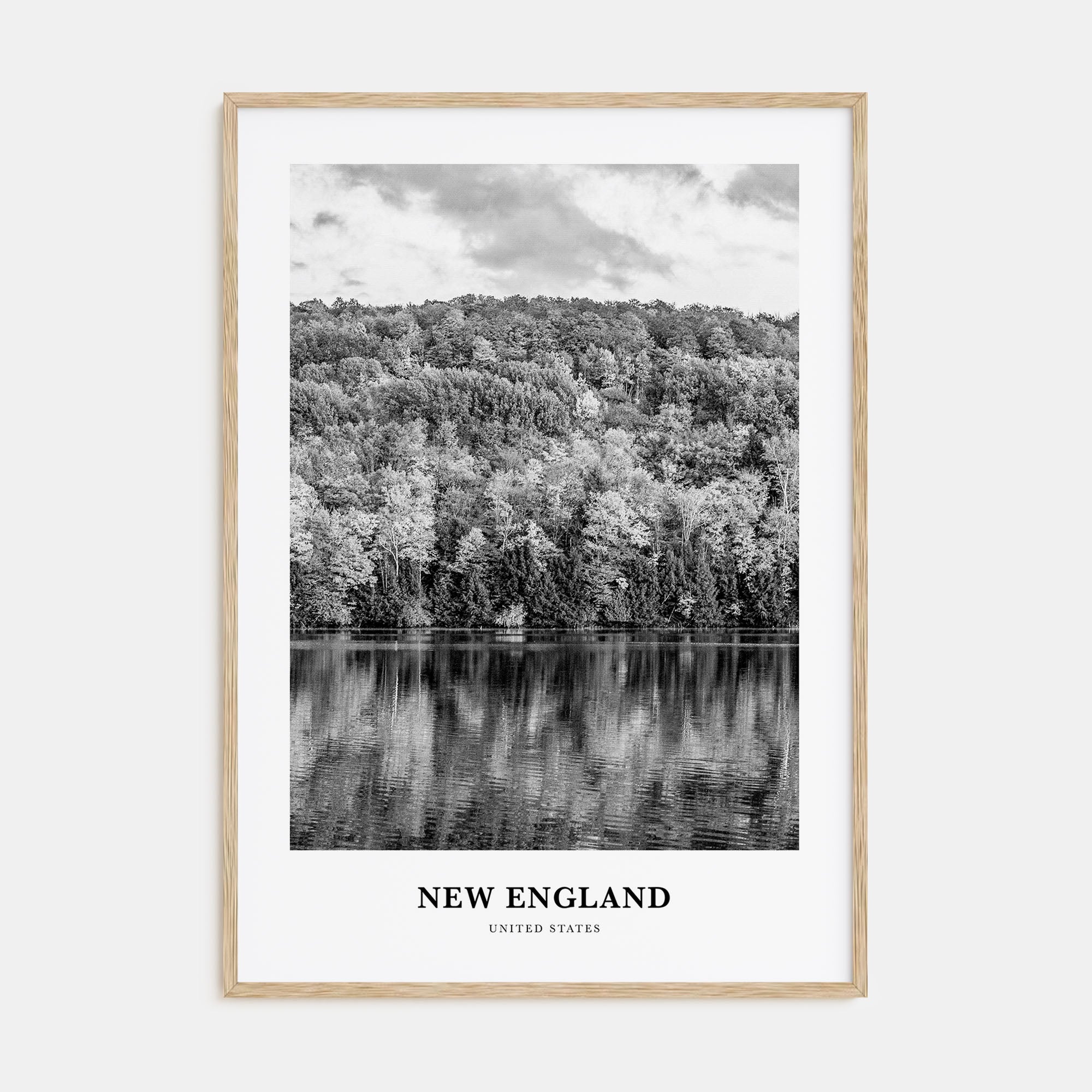 New England Portrait B&W Poster