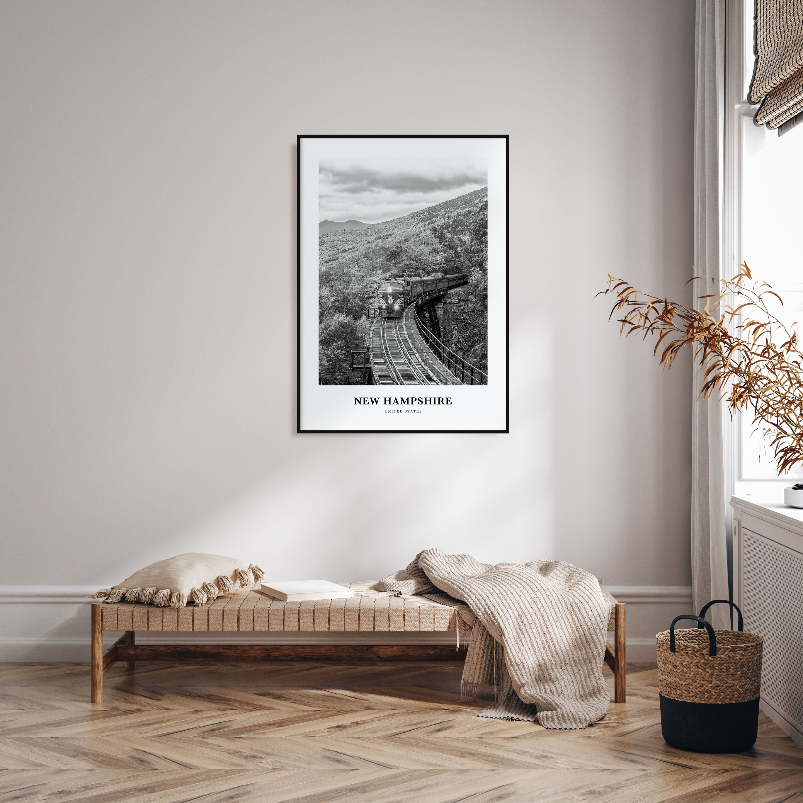 New Hampshire Portrait B&W Poster