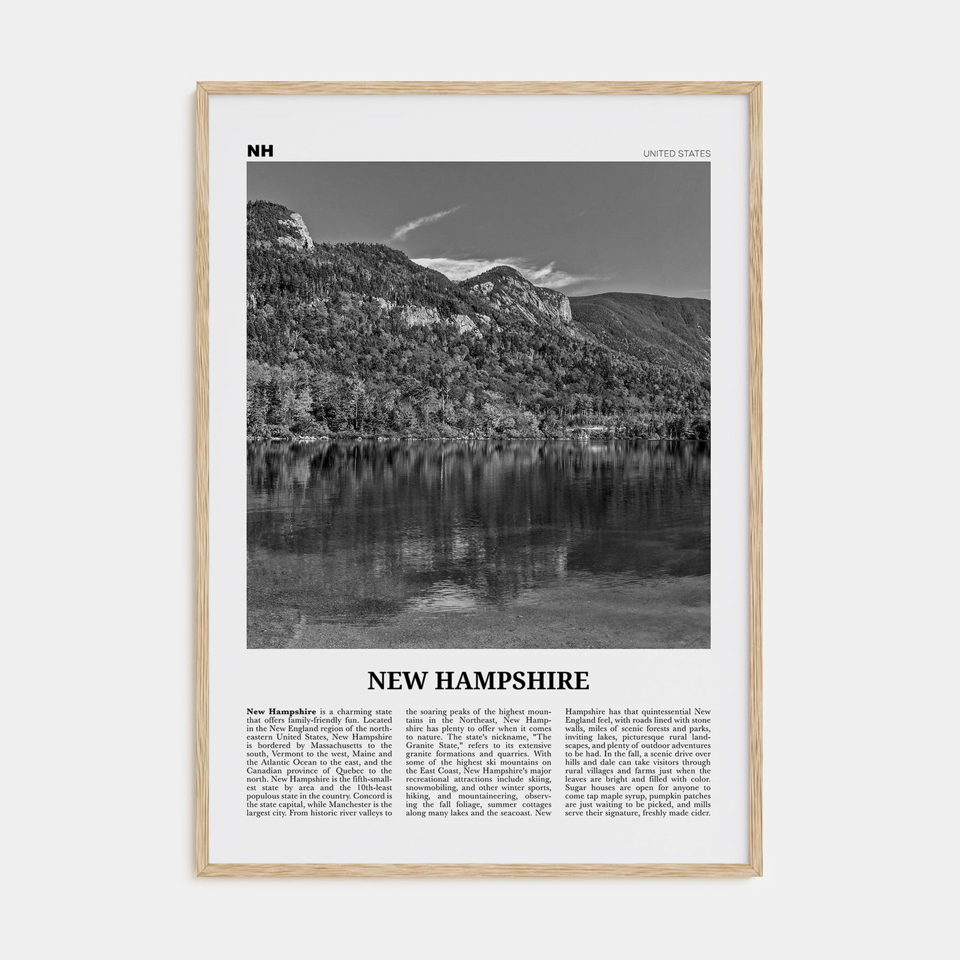 New Hampshire Travel B&W No 1 Poster