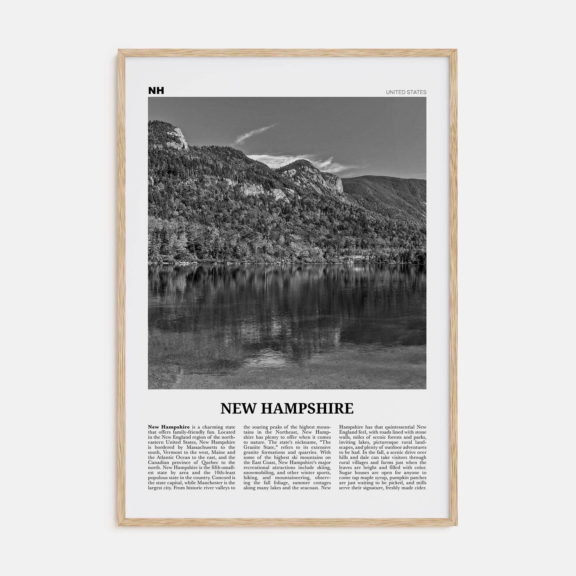 New Hampshire Travel B&W No 1 Poster