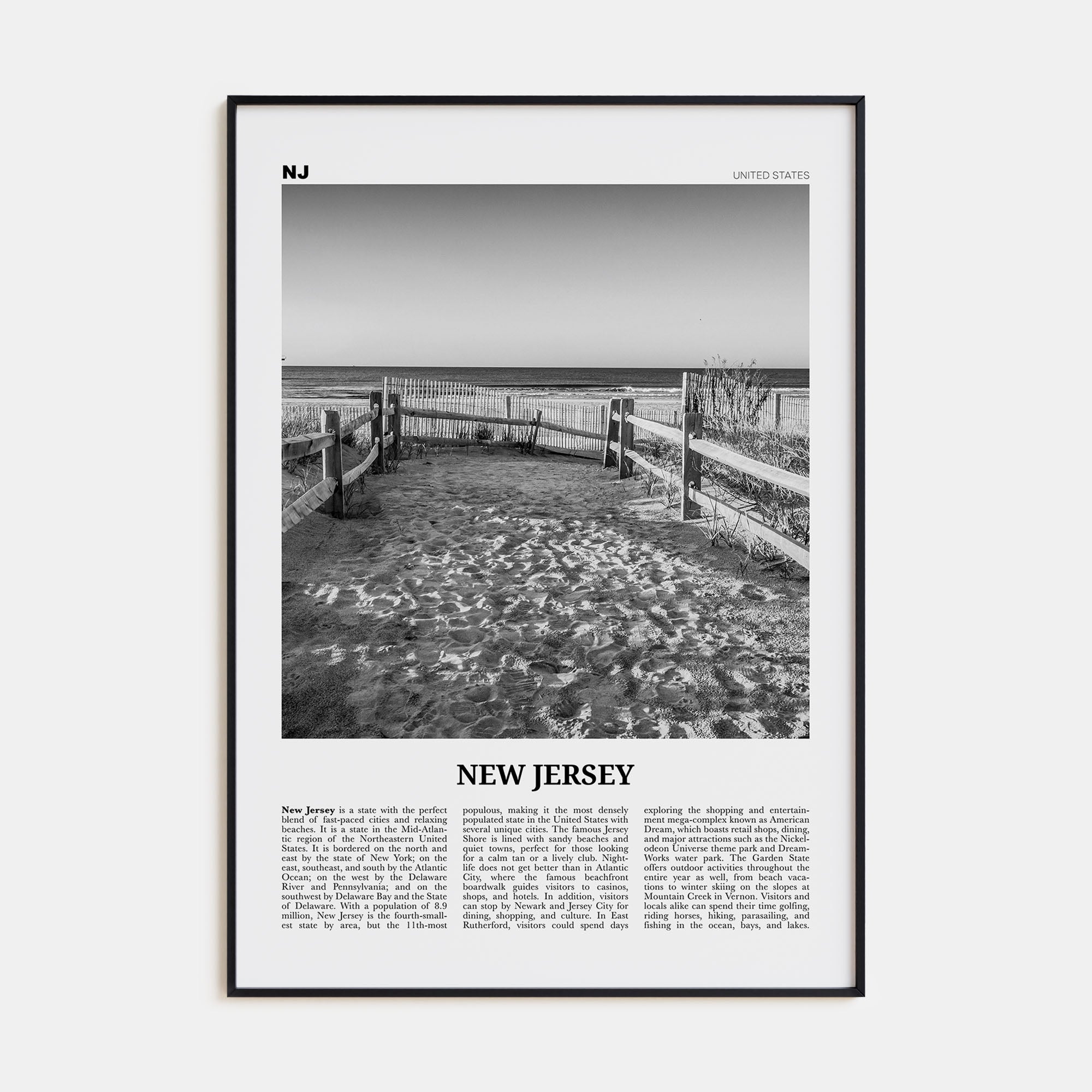 New Jersey Travel B&W No 2 Poster