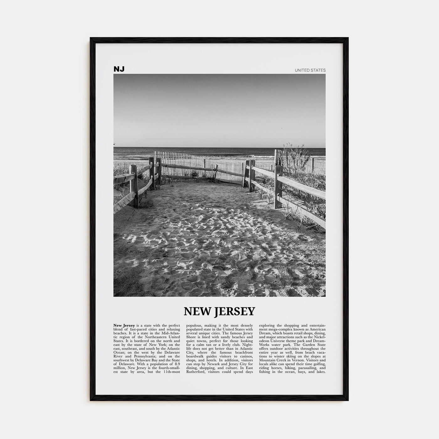 New Jersey Travel B&W No 2 Poster
