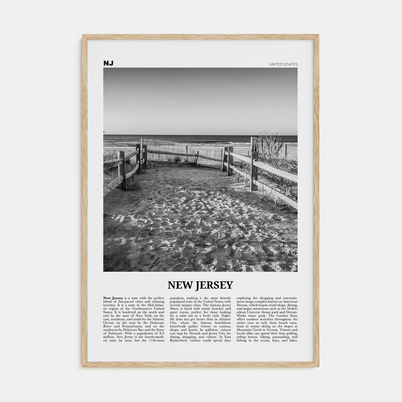 New Jersey Travel B&W No 2 Poster