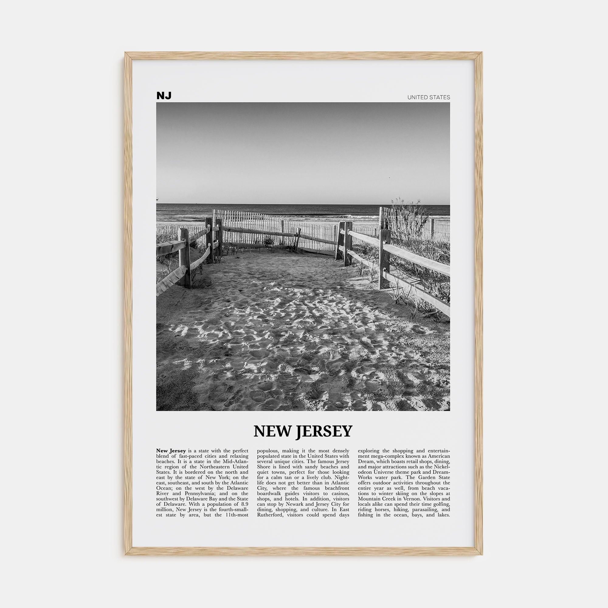 New Jersey Travel B&W No 2 Poster
