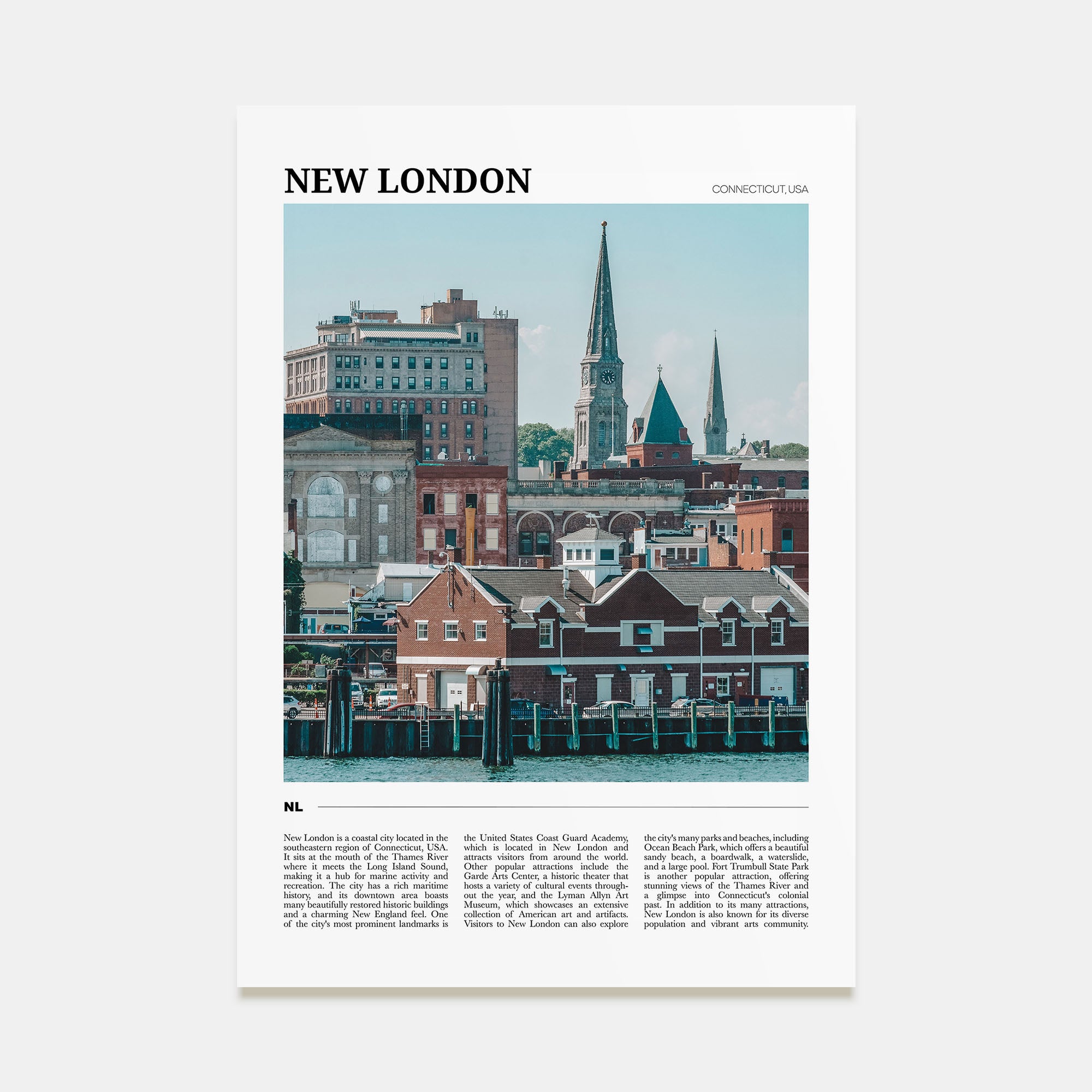 New London Travel Color Poster