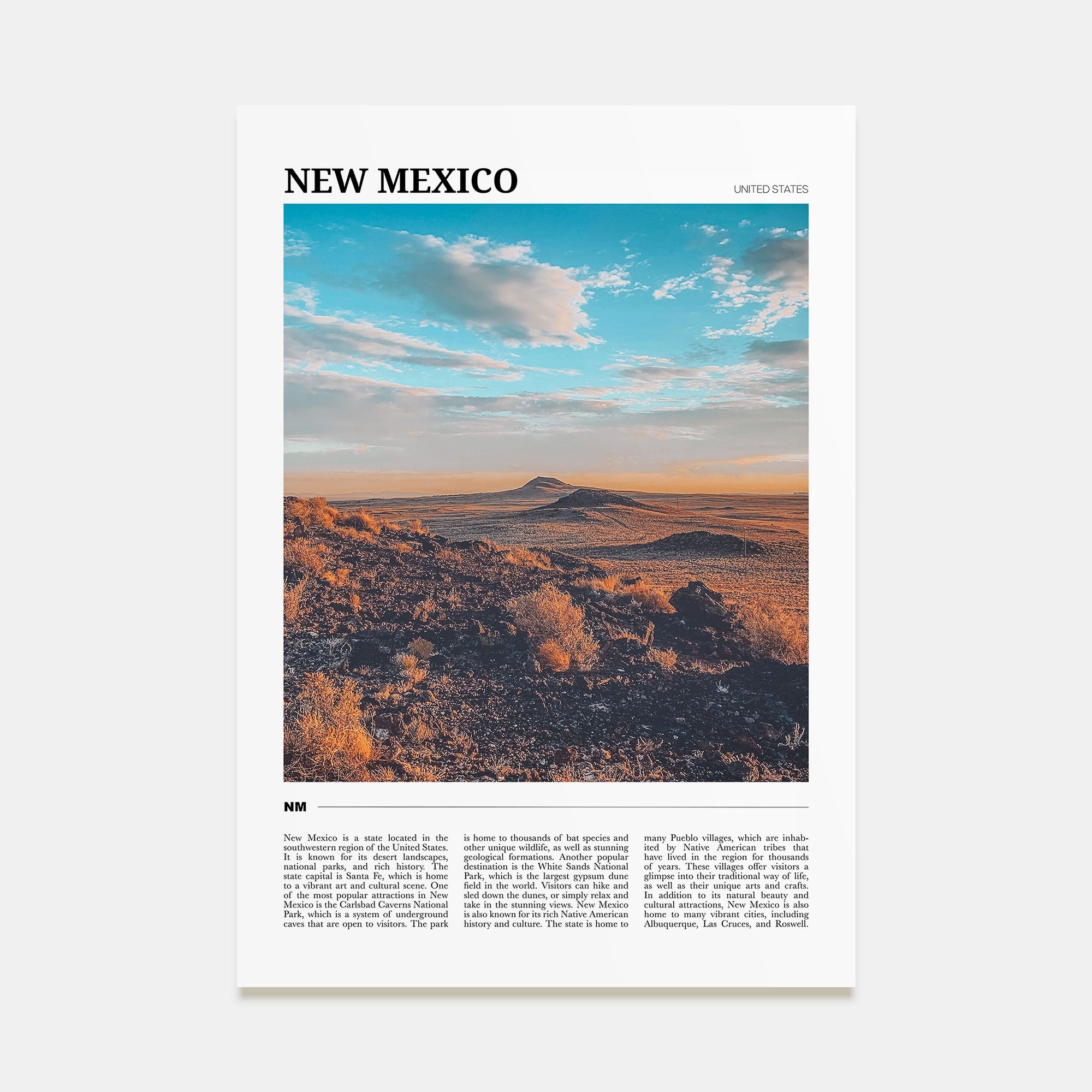 New Mexico Travel Color Poster