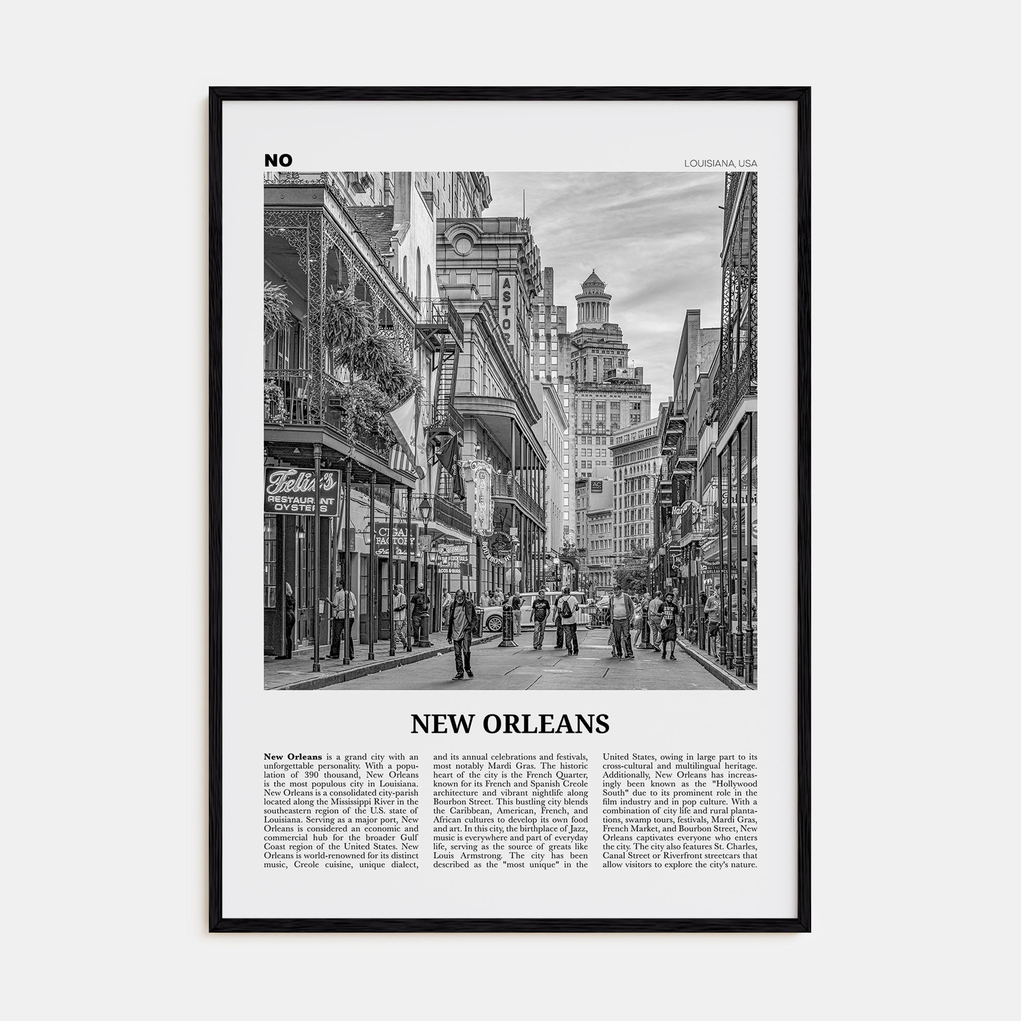 New Orleans Travel B&W No 2 Poster