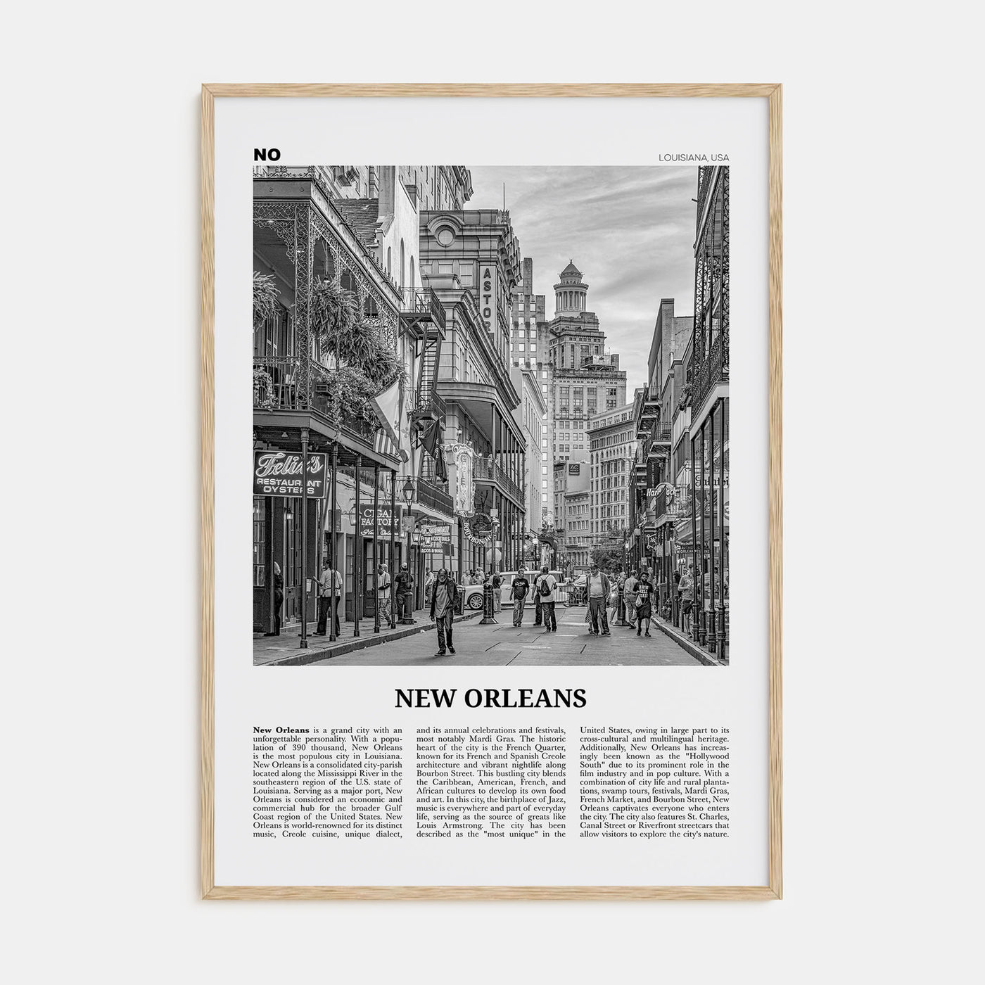 New Orleans Travel B&W No 2 Poster