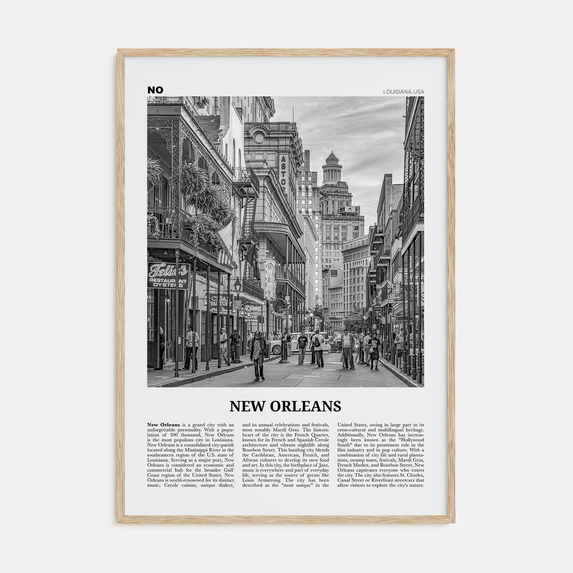 New Orleans Travel B&W No 2 Poster