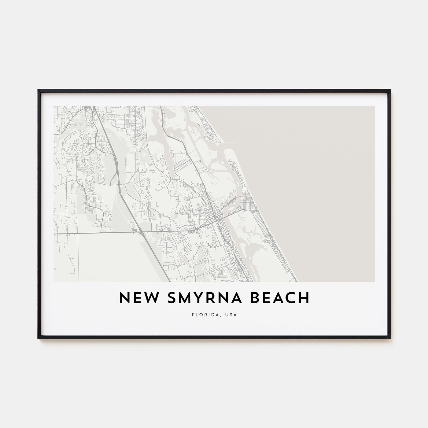 New Smyrna Beach Map Landscape Poster
